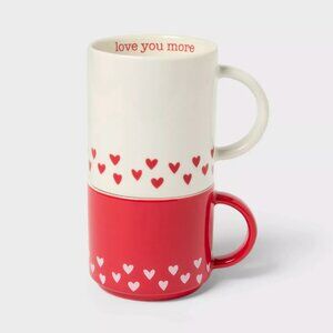 TARGET SPRITZ VALENTINE'S DAY LOVE YOU & LOVE YOU MORE MUGS 2CT